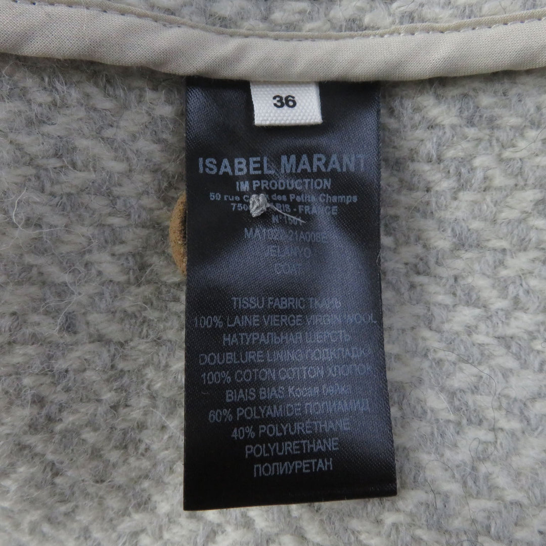 ISABEL MARANT coat Main: 100% wool, Part: 100% cotton, Bias tape: 60% polyester, 40% polyurethane CHALK JELANYO Women 36 Used Authentic