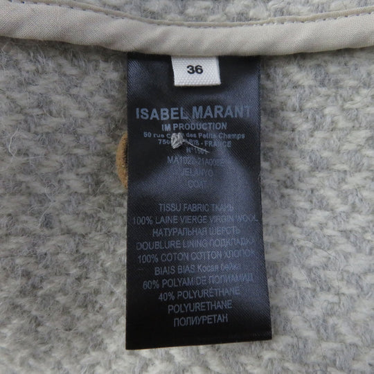 ISABEL MARANT coat Main: 100% wool, Part: 100% cotton, Bias tape: 60% polyester, 40% polyurethane CHALK JELANYO Women 36 Used Authentic