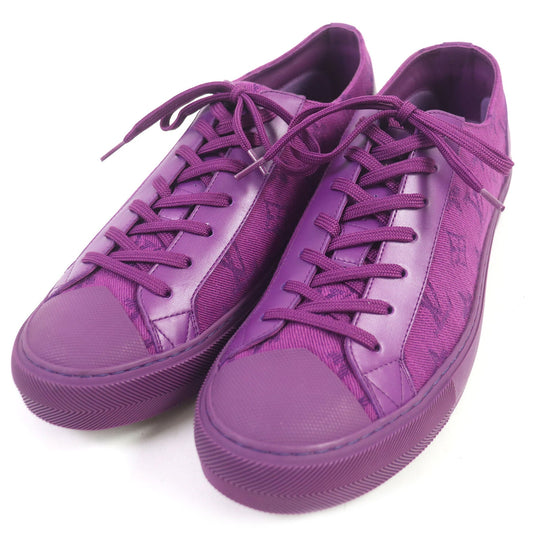 LOUIS VUITTON Low cut sneakers Part: Canvas, Part: Leather purple Tattoo line mens 7 Used Authentic