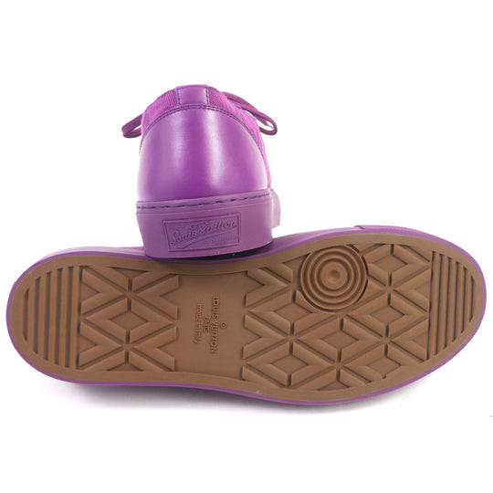 LOUIS VUITTON Low cut sneakers Part: Canvas, Part: Leather purple Tattoo line mens 7 Used Authentic