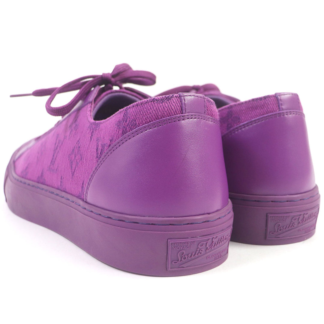 LOUIS VUITTON Low cut sneakers Part: Canvas, Part: Leather purple Tattoo line mens 7 Used Authentic
