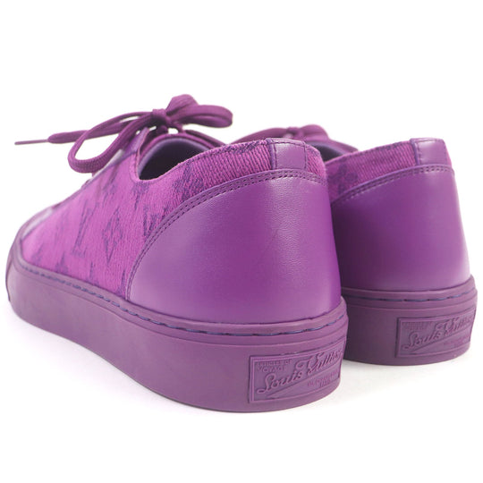 LOUIS VUITTON Low cut sneakers Part: Canvas, Part: Leather purple Tattoo line mens 7 Used Authentic