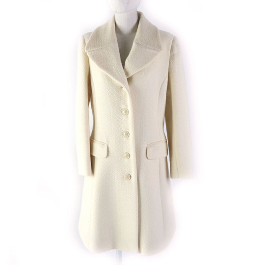MOSCHINO Chester coat Outer: 100% wool, Lining: 100% rayon Ivory Women 42 Used Authentic