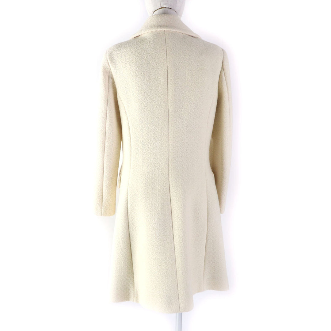 MOSCHINO Chester coat Outer: 100% wool, Lining: 100% rayon Ivory Women 42 Used Authentic