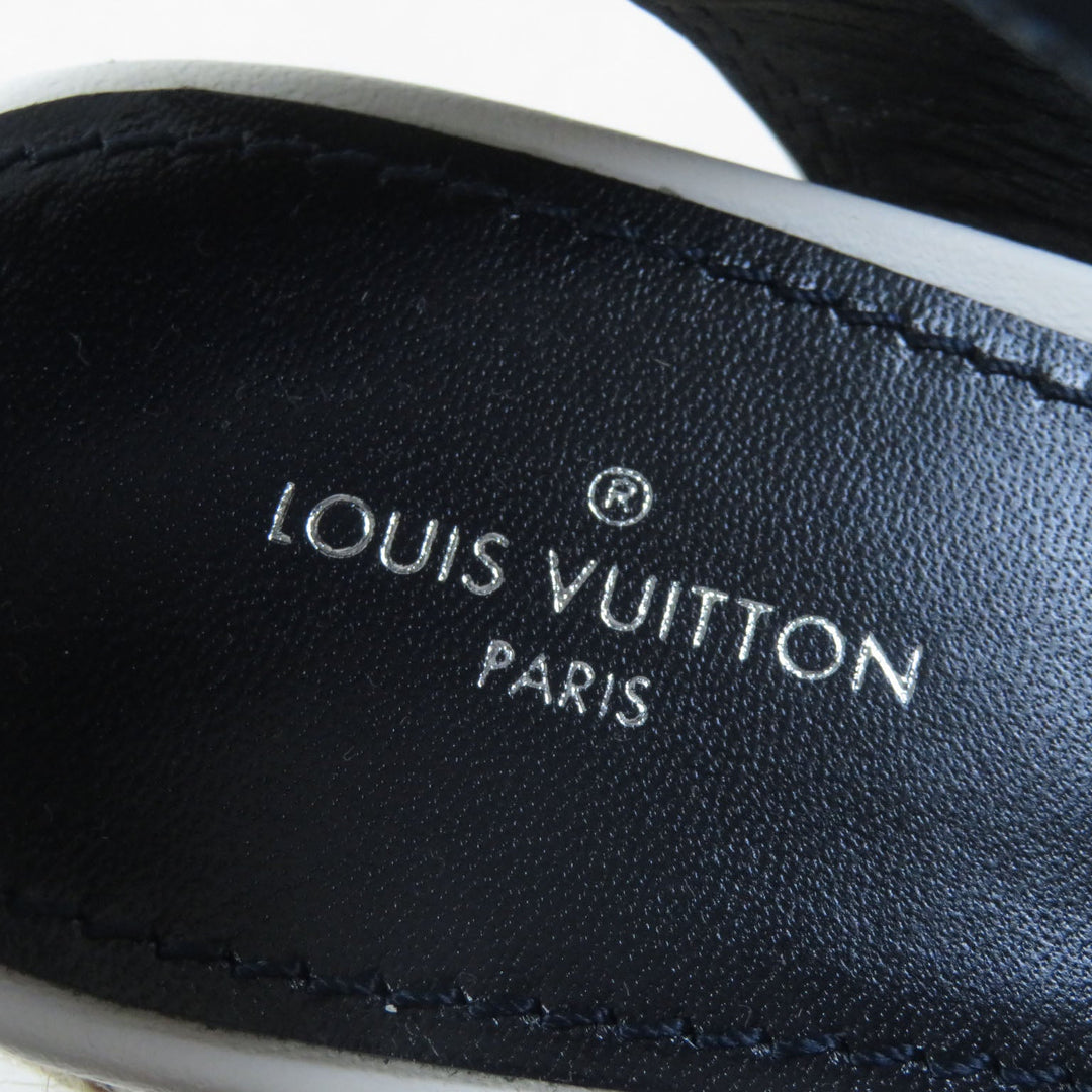 LOUIS VUITTON Sandals Part: Leather white Boundary Line Women 37.5 Used Authentic