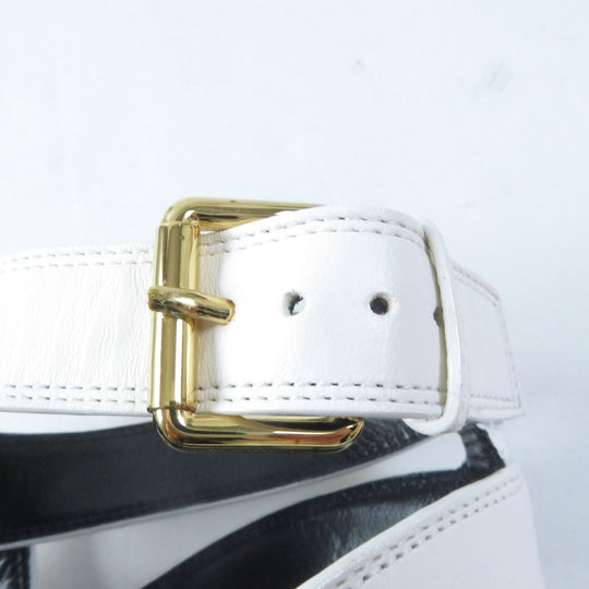 LOUIS VUITTON Sandals Part: Leather white Boundary Line Women 37.5 Used Authentic