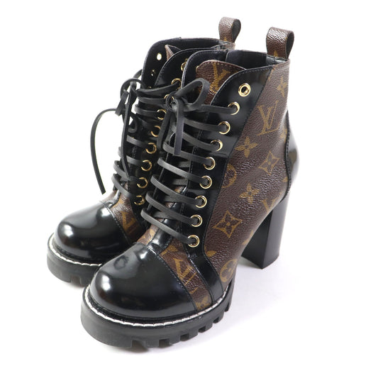 LOUIS VUITTON short boots Main: Leather Brown black Star Trail Line Women 35 Used Authentic