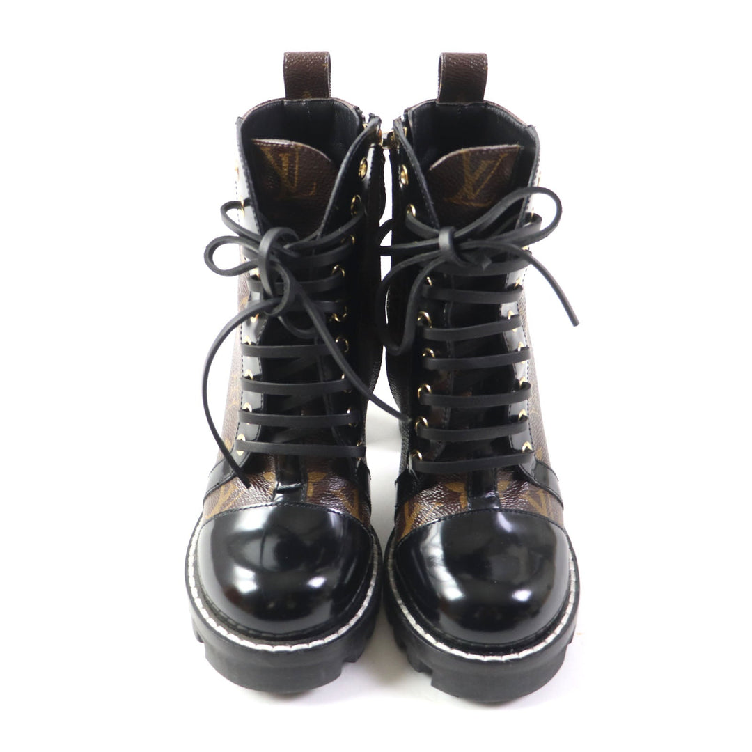 LOUIS VUITTON short boots Main: Leather Brown black Star Trail Line Women 35 Used Authentic