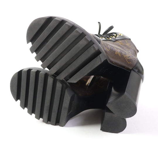 LOUIS VUITTON short boots Main: Leather Brown black Star Trail Line Women 35 Used Authentic