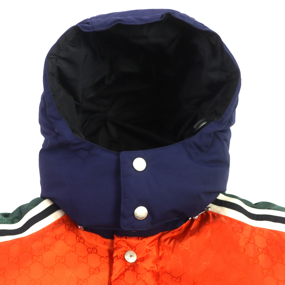 GUCCI Down jacket 598728 Outer: 100% nylon, Part: 100% nylon, Lining: 100% nylon, Filling: 100% polyester, Rib part: 100% wool, Filling: 90% down, 10% feather Orange navy mens 46 Used Authentic