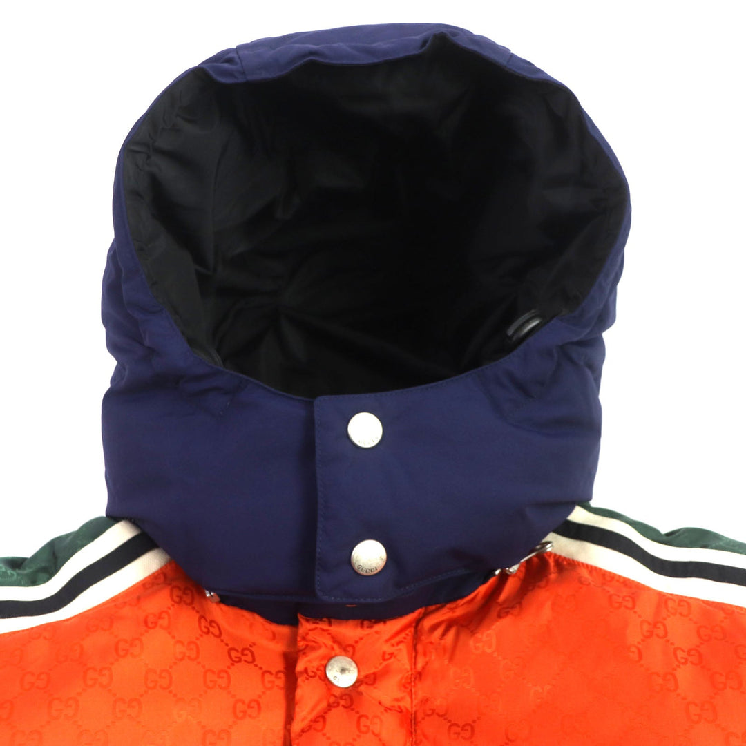 GUCCI Down jacket 598728 Outer: 100% nylon, Part: 100% nylon, Lining: 100% nylon, Filling: 100% polyester, Rib part: 100% wool, Filling: 90% down, 10% feather Orange navy mens 46 Used Authentic