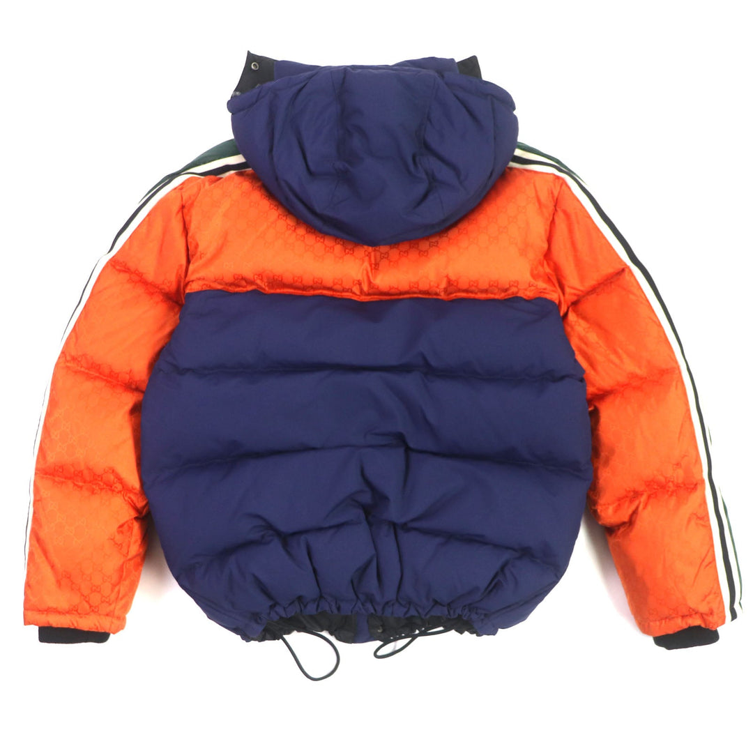 GUCCI Down jacket 598728 Outer: 100% nylon, Part: 100% nylon, Lining: 100% nylon, Filling: 100% polyester, Rib part: 100% wool, Filling: 90% down, 10% feather Orange navy mens 46 Used Authentic