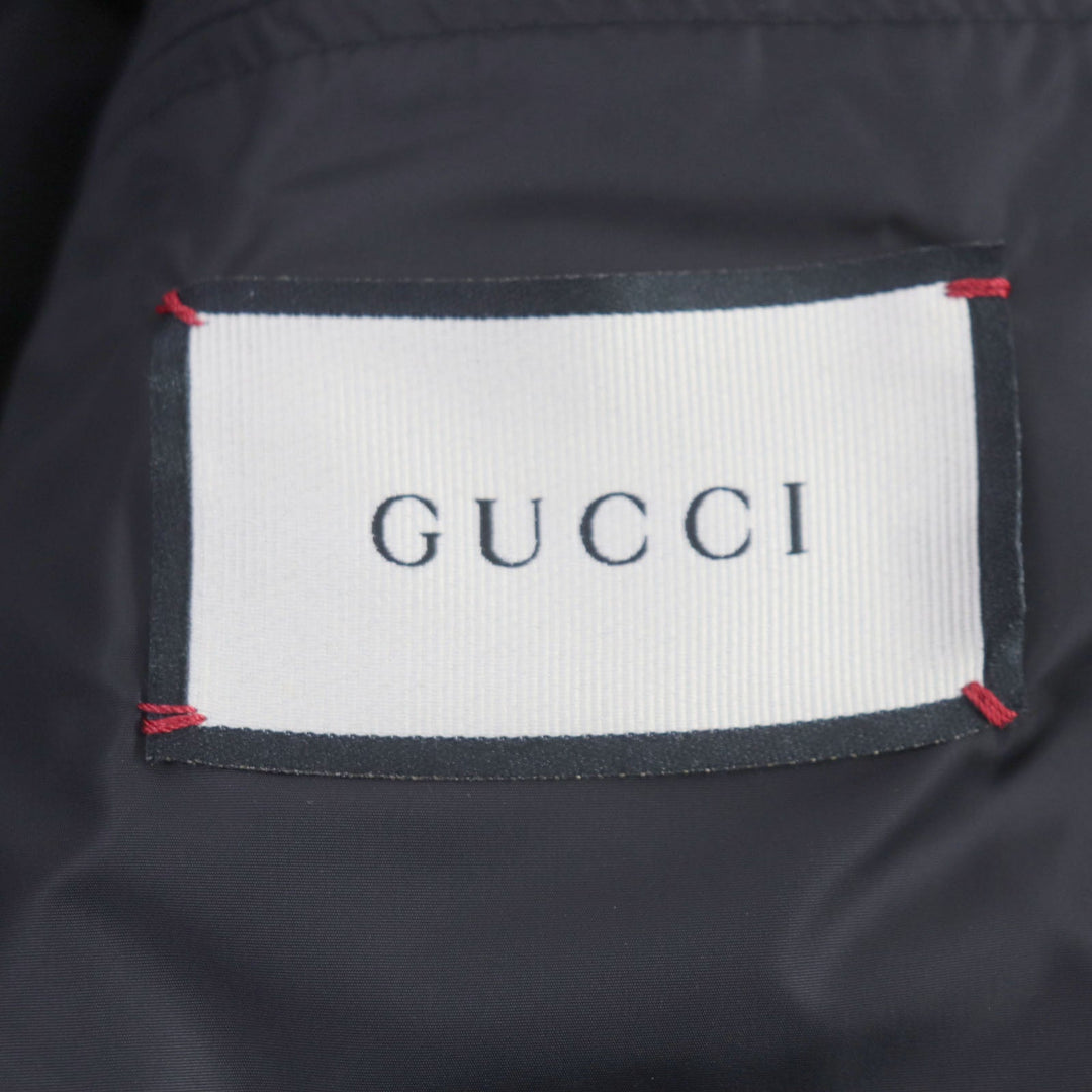 GUCCI Down jacket 598728 Outer: 100% nylon, Part: 100% nylon, Lining: 100% nylon, Filling: 100% polyester, Rib part: 100% wool, Filling: 90% down, 10% feather Orange navy mens 46 Used Authentic