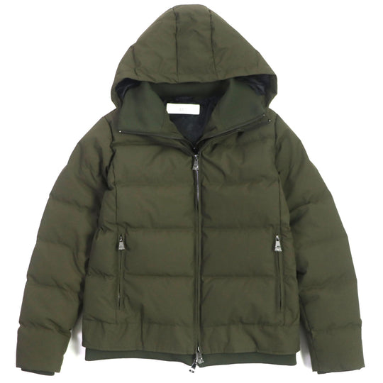 AKM Down jacket nylon khaki mens L Used Authentic