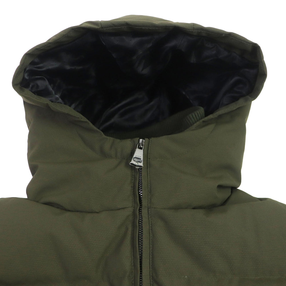 AKM Down jacket nylon khaki mens L Used Authentic