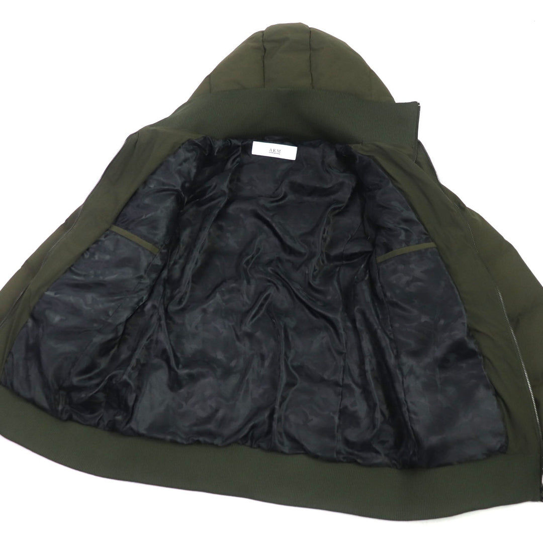 AKM Down jacket nylon khaki mens L Used Authentic