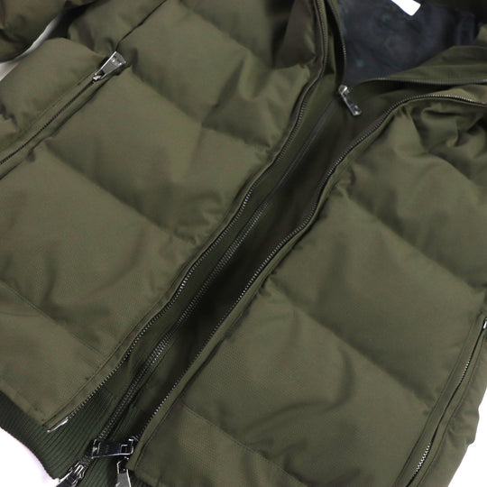 AKM Down jacket nylon khaki mens L Used Authentic
