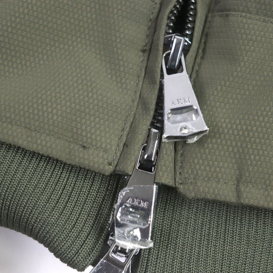 AKM Down jacket nylon khaki mens L Used Authentic