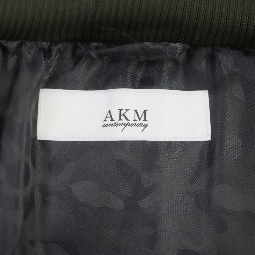 AKM Down jacket nylon khaki mens L Used Authentic