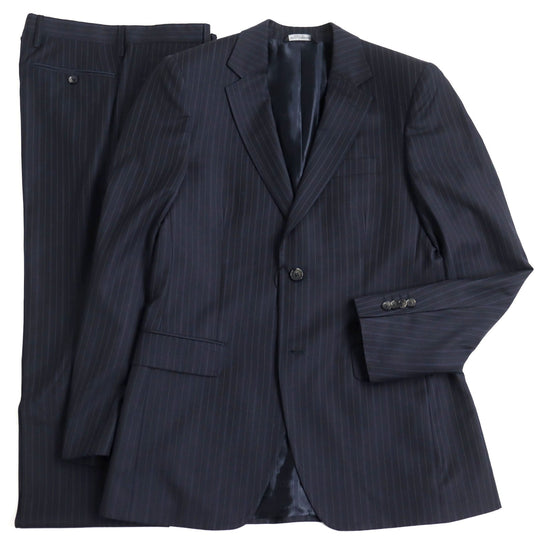 DOLCE&GABBANA suit Q169MC/FR2MM Main: 100% virgin wool Navy Stripe Pattern mens 46 Used Authentic