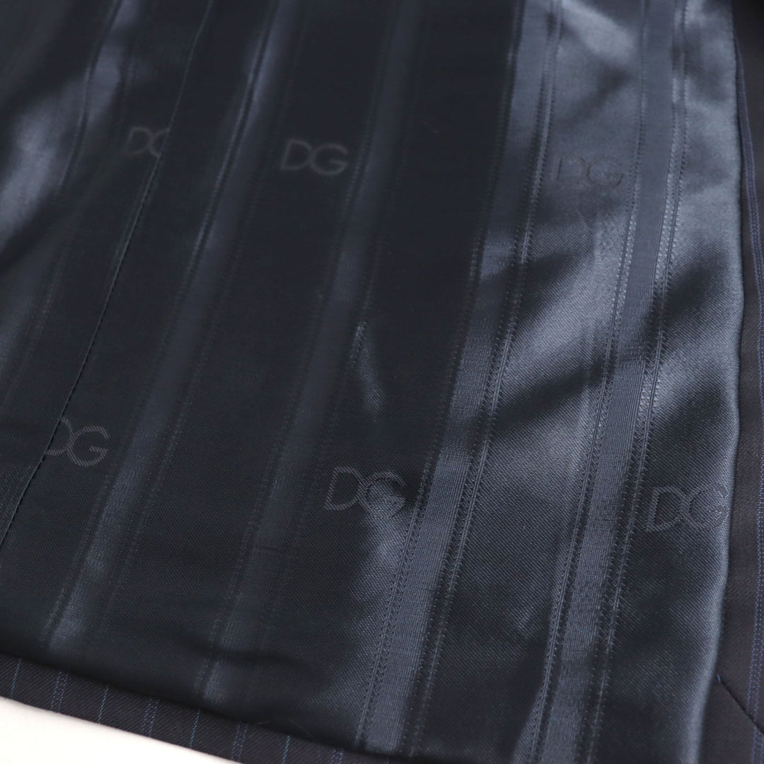 DOLCE&GABBANA suit Q169MC/FR2MM Main: 100% virgin wool Navy Stripe Pattern mens 46 Used Authentic