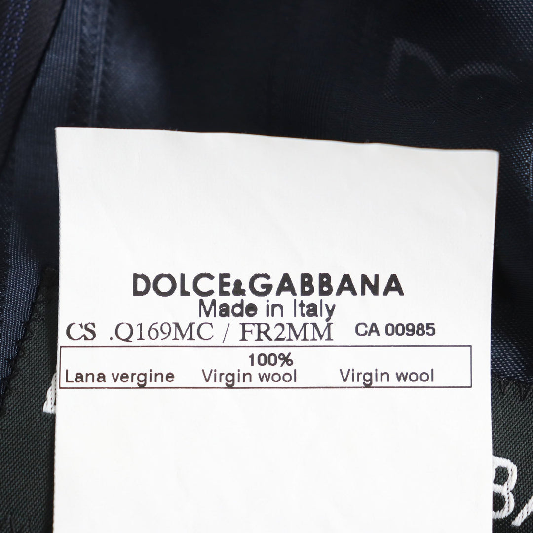 DOLCE&GABBANA suit Q169MC/FR2MM Main: 100% virgin wool Navy Stripe Pattern mens 46 Used Authentic