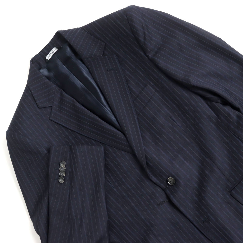 DOLCE&GABBANA suit Q169MC/FR2MM Main: 100% virgin wool Navy Stripe Pattern mens 46 Used Authentic