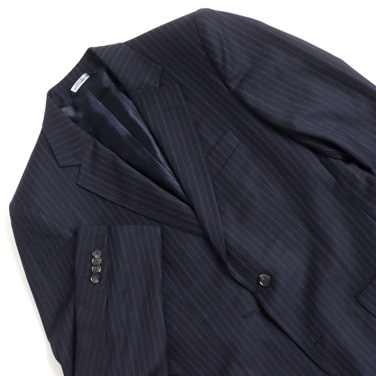 DOLCE&GABBANA suit Q169MC/FR2MM Main: 100% virgin wool Navy Stripe Pattern mens 46 Used Authentic