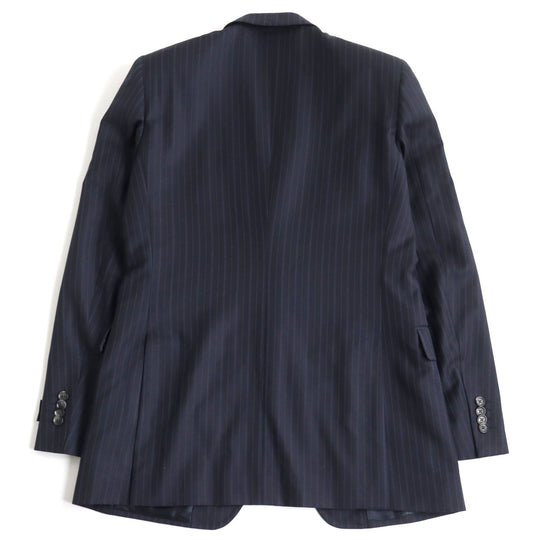 DOLCE&GABBANA suit Q169MC/FR2MM Main: 100% virgin wool Navy Stripe Pattern mens 46 Used Authentic