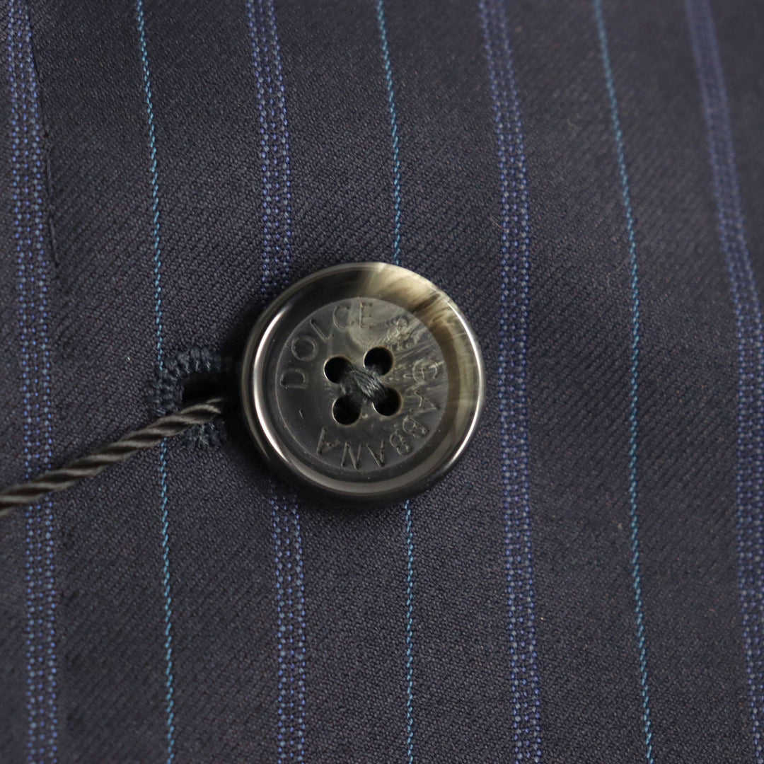 DOLCE&GABBANA suit Q169MC/FR2MM Main: 100% virgin wool Navy Stripe Pattern mens 46 Used Authentic