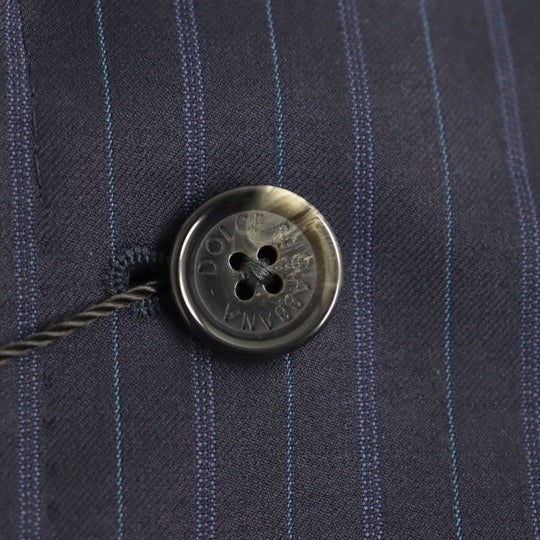 DOLCE&GABBANA suit Q169MC/FR2MM Main: 100% virgin wool Navy Stripe Pattern mens 46 Used Authentic