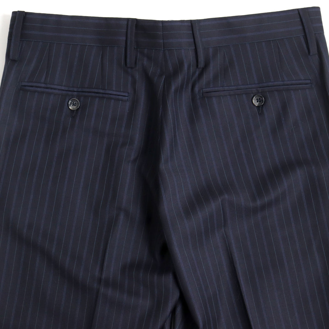 DOLCE&GABBANA suit Q169MC/FR2MM Main: 100% virgin wool Navy Stripe Pattern mens 46 Used Authentic