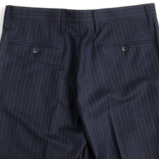 DOLCE&GABBANA suit Q169MC/FR2MM Main: 100% virgin wool Navy Stripe Pattern mens 46 Used Authentic