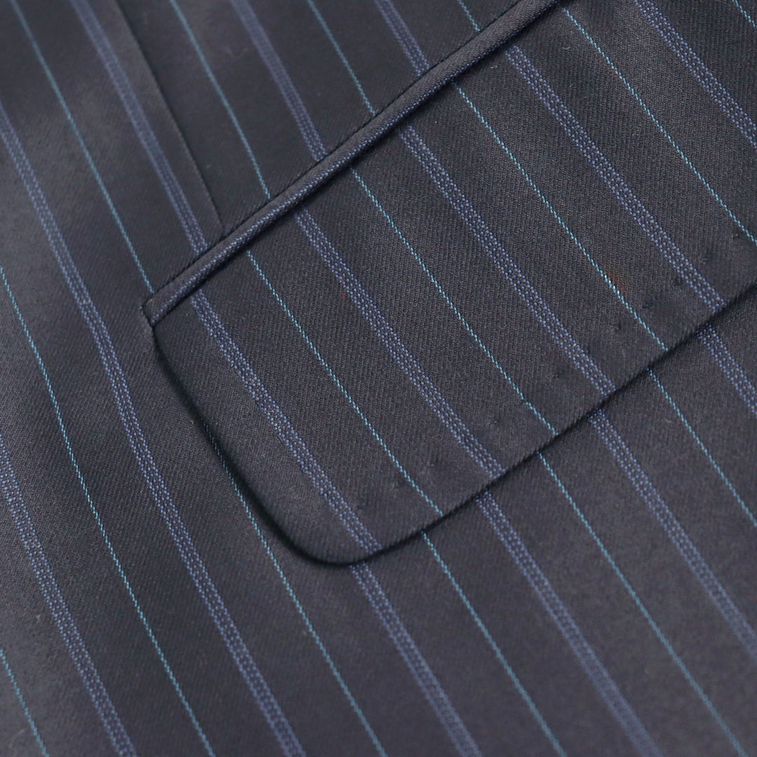 DOLCE&GABBANA suit Q169MC/FR2MM Main: 100% virgin wool Navy Stripe Pattern mens 46 Used Authentic