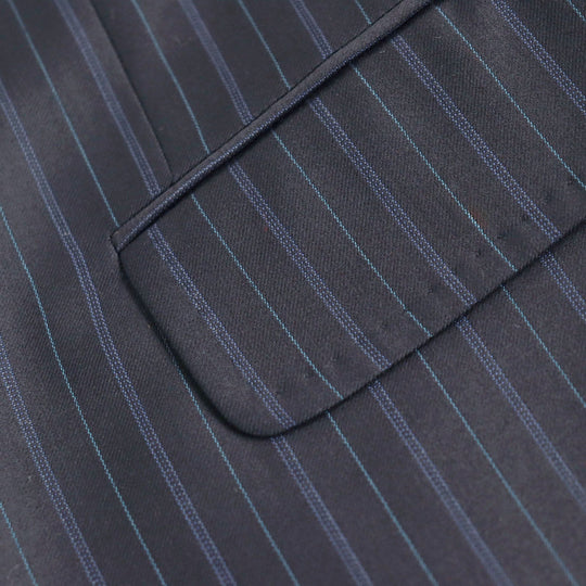 DOLCE&GABBANA suit Q169MC/FR2MM Main: 100% virgin wool Navy Stripe Pattern mens 46 Used Authentic