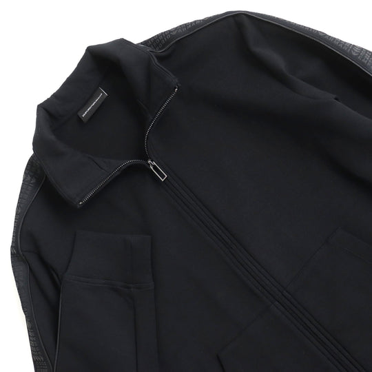EMPORIO ARMANI Track jacket 6R1MF1 1JHSZ Outer: 76% cotton, Outer: 48% polyester, Outer: 6% elastane (polyurethane), Lining: 100% polyester black mens L Used Authentic