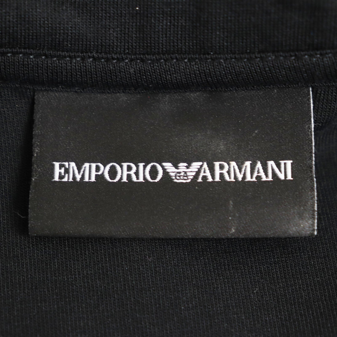 EMPORIO ARMANI Track jacket 6R1MF1 1JHSZ Outer: 76% cotton, Outer: 48% polyester, Outer: 6% elastane (polyurethane), Lining: 100% polyester black mens L Used Authentic