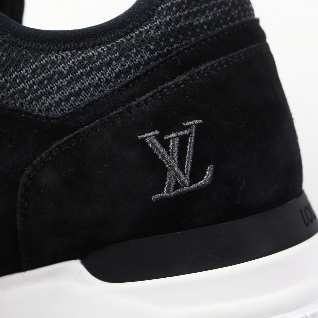 LOUIS VUITTON Low cut sneakers Main: Leather, Main: Suede Black gold Runaway line mens 5 Used Authentic