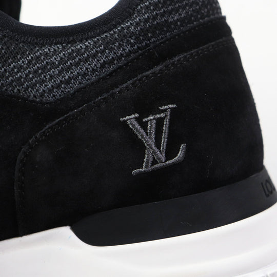 LOUIS VUITTON Low cut sneakers Main: Leather, Main: Suede Black gold Runaway line mens 5 Used Authentic