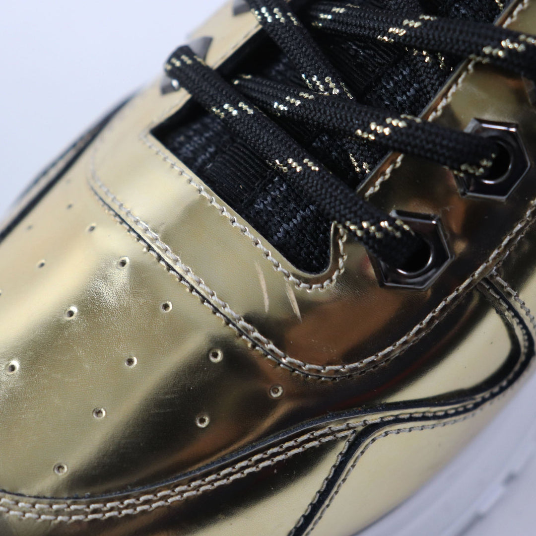 LOUIS VUITTON Low cut sneakers Main: Leather, Main: Suede Black gold Runaway line mens 5 Used Authentic