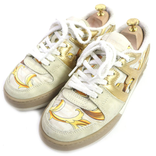FENDI Low cut sneakers 7E1538 Main: Suede Beige gold MATCH mens 6 Used Authentic