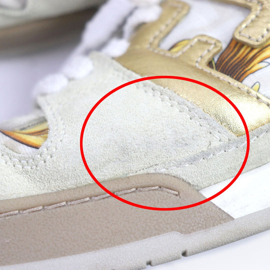 FENDI Low cut sneakers 7E1538 Main: Suede Beige gold MATCH mens 6 Used Authentic
