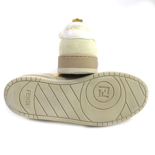 FENDI Low cut sneakers 7E1538 Main: Suede Beige gold MATCH mens 6 Used Authentic