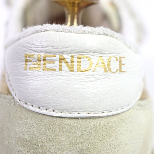 FENDI Low cut sneakers 7E1538 Main: Suede Beige gold MATCH mens 6 Used Authentic