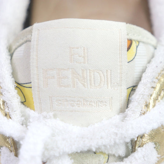 FENDI Low cut sneakers 7E1538 Main: Suede Beige gold MATCH mens 6 Used Authentic