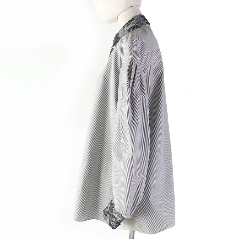 FENDI Long sleeve shirt Main: 100% cotton, some: 51% nylon, some: 27% rayon, some: 22% cotton Black Grey Women 36 Used Authentic