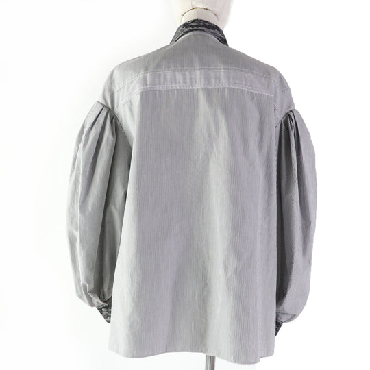 FENDI Long sleeve shirt Main: 100% cotton, some: 51% nylon, some: 27% rayon, some: 22% cotton Black Grey Women 36 Used Authentic