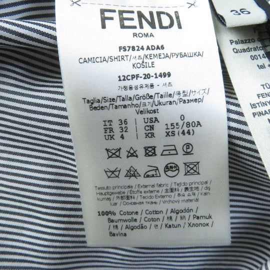 FENDI Long sleeve shirt Main: 100% cotton, some: 51% nylon, some: 27% rayon, some: 22% cotton Black Grey Women 36 Used Authentic