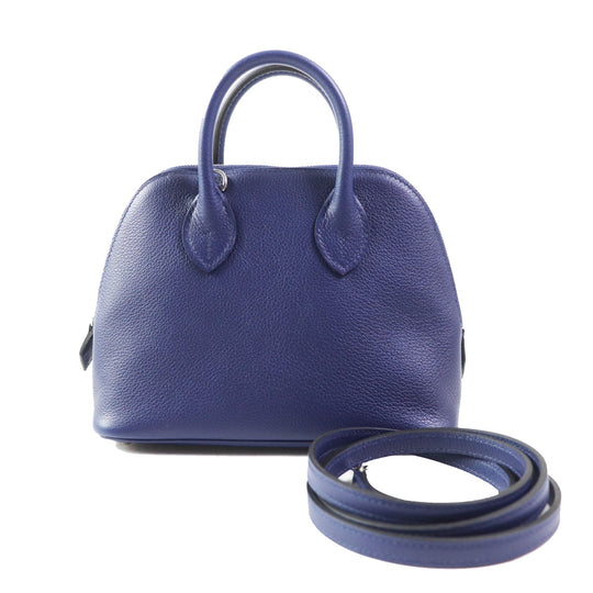 HERMES Shoulder Bag Evercolor Blue Saphir Blue Zellige Bolide 1923 Mini Verso Women Used Authentic