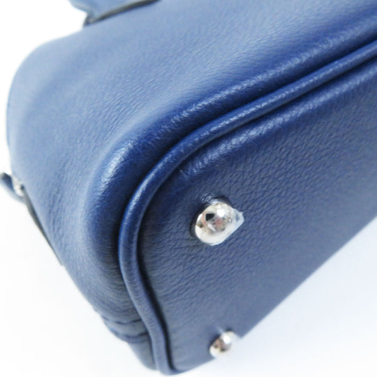 HERMES Shoulder Bag Evercolor Blue Saphir Blue Zellige Bolide 1923 Mini Verso Women Used Authentic